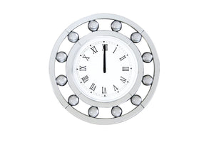 Boffa - Geometric Pattern Trim Round Wall Clock - Mirrored