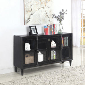 Sylvia - 4 Door Accent Cabinet - Black