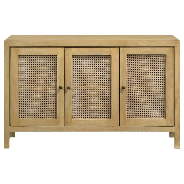 Zamora - Wood Accent Cabinet With Woven Cane