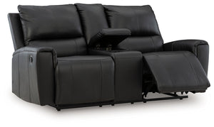 Glossmore - Reclining Loveseat With Console - Black