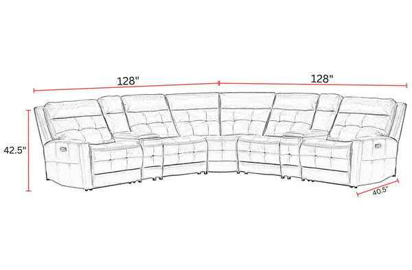 Canterbury - Zero Gravity Modular Power Reclining Sectional