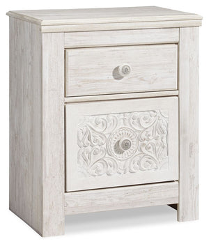 Paxberry - Two Drawer Night Stand - Whitewash
