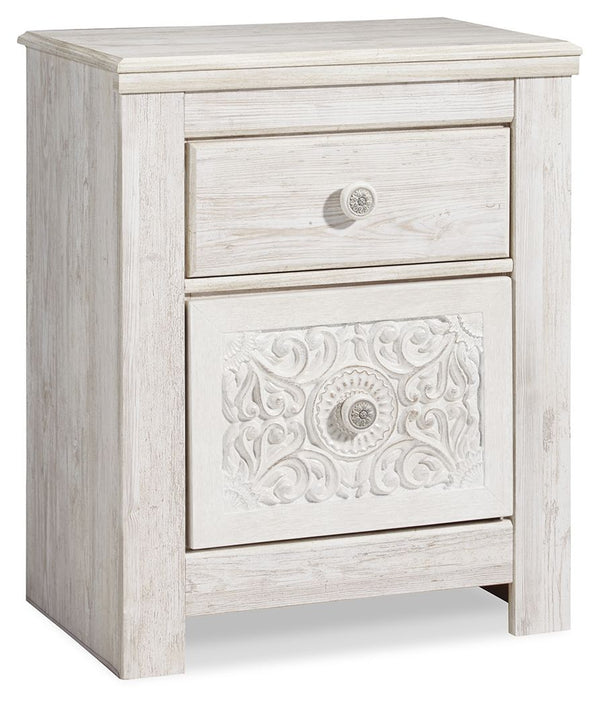 Paxberry - Two Drawer Night Stand - Whitewash