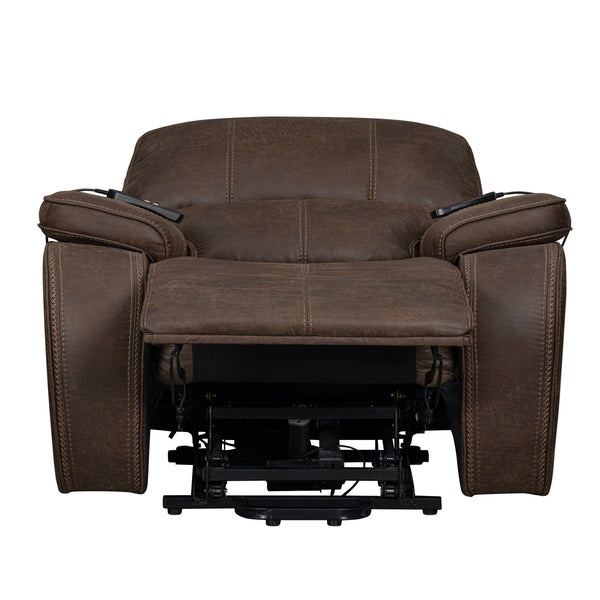 Brookings - Power Lift Recliner With Heat & Massage - Brown