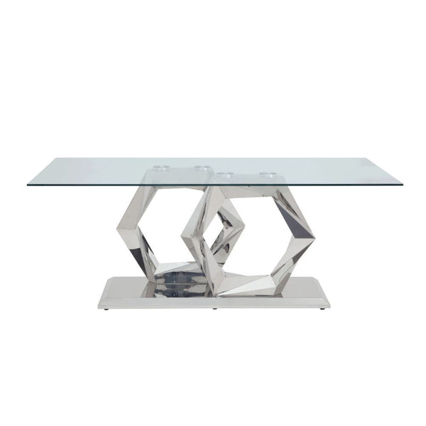 Gianna - Dining Table - Clear Glass Top & Stainless Steel