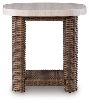 Dolan Creek - Square End Table - Beige / Brown