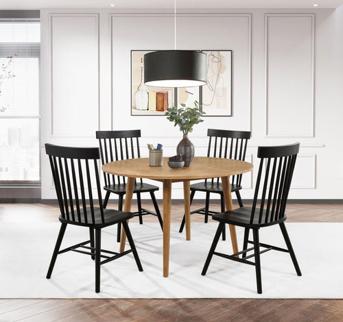 Andrews - Round Dining Table Set Black 5 Pc. Table, 4 Chairs