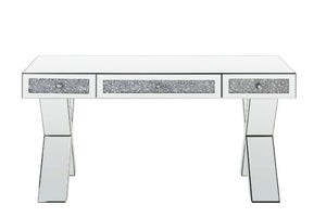 Noralie - 32" Writing Desk - Mirrored & Faux Diamonds