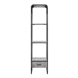 Raziela - TV Stand Side Pier - Concrete Gray & Black