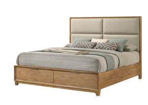 Florian - Platform Storage Bed Light Brown