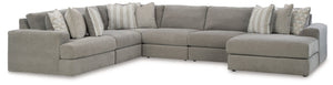 Avaliyah - Sectional Dark Gray 6 Pc. Right Arm Facing Corner Chaise Sectional