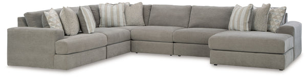 Avaliyah - Sectional Dark Gray 6 Pc. Right Arm Facing Corner Chaise Sectional