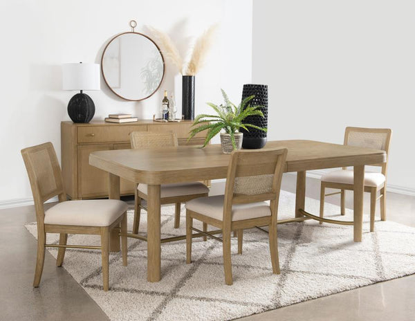 Arini - Extension Leaf Dining Table Set Light Brown 5 Pc. Table, 4 Chairs