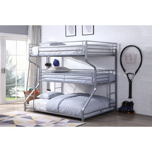 Caius II - Triple Bunk Bed Silver Twin