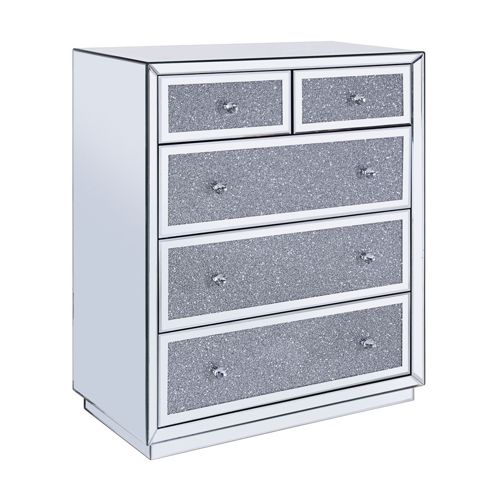 Noralie - Console Cabinet - Faux Diamonds & Mirrored
