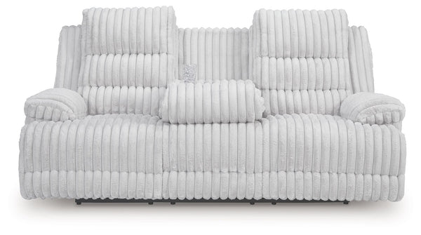 Rhines Falls - Reclining Power Sofa With Drop Down Table - Alloy