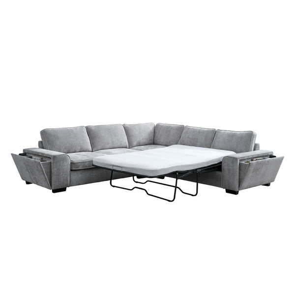 Dayne - 3 Piece Sleeper Sectional - Gray