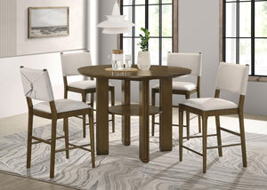 Ottowa - 5 Piece Round Counter Height Dining Room Set - Brown