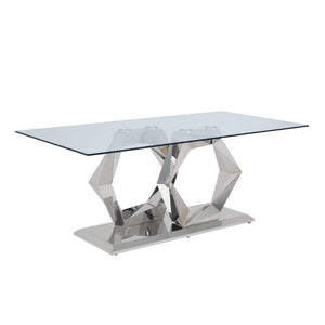 Gianna - Dining Table - Clear Glass Top & Stainless Steel