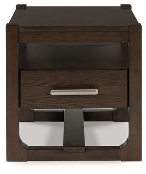 Breckington - Dark Brown - Square End Table