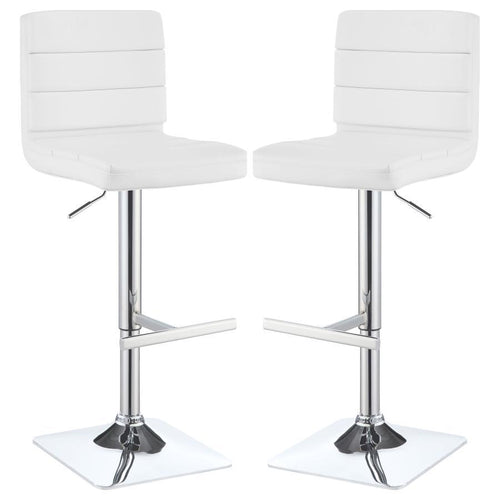 Bianca - Square Upholstered Adjustable Bar Stools (Set of 2)