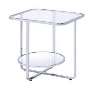 Hollo - End Table - Glass & Chrome