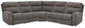Next-Gen Durapella - Reclining Sectional Dark Gray 5 Pc. Power Reclining Corner Sectional