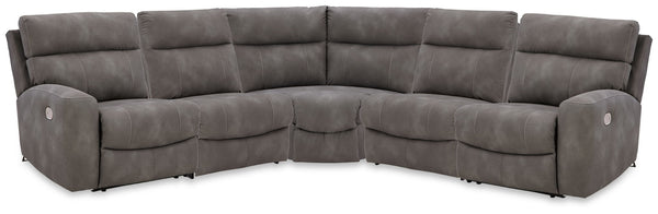 Next-Gen Durapella - Reclining Sectional Dark Gray 5 Pc. Power Reclining Corner Sectional