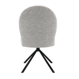 Lawton - Side Chair With Swivel (Set of 2) - Gray Boucle & Black