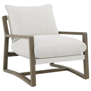 Geneva - Boucle Upholstered Wood Arm Accent Chair - Sand