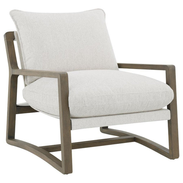 Geneva - Boucle Upholstered Wood Arm Accent Chair - Sand
