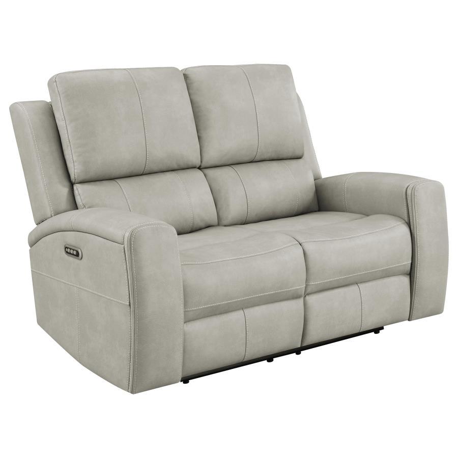 Brickston - Triple Power Reclining Loveseat Dark Gray