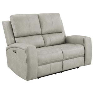 Brickston - Triple Power Reclining Loveseat Gray