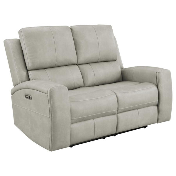 Brickston - Triple Power Reclining Loveseat Gray