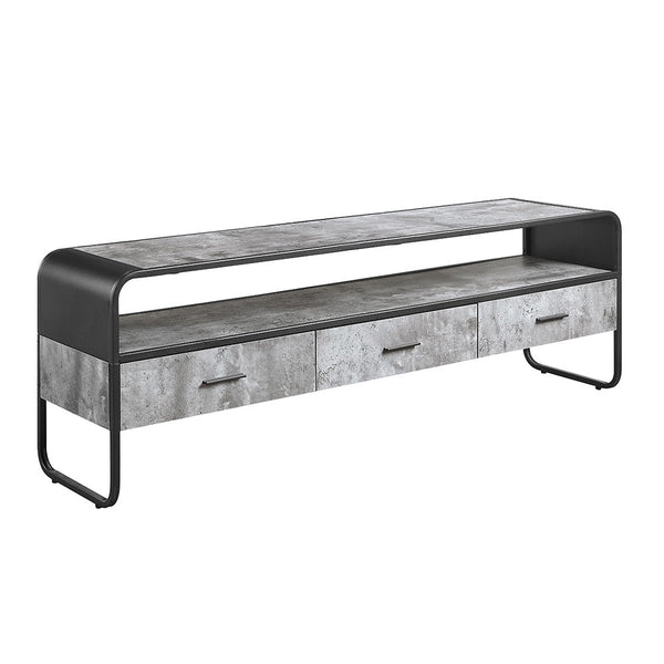 Raziela - TV Stand Black 3 Drawers