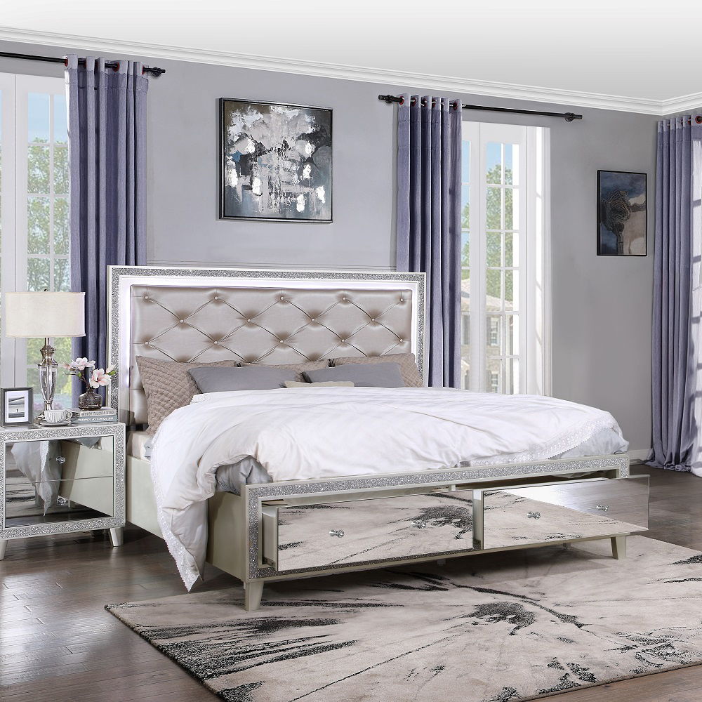 Sliverfluff - Storage Bed Pearl Silver
