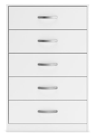 Flannia - White - Five Drawer Chest - 46" Height