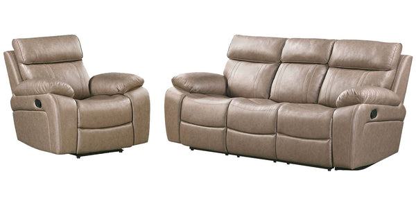 Theon - Manual Glider Reclining Sofa Set Dark Brown 2 Pc. Sofa, Recliner