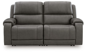 5Z - Pittson - Power Reclining Sectional Gray 2 Pc. Power Reclining Sectional Loveseat