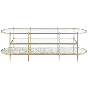 Zaba - TV Stand - Glass Top & Champagne