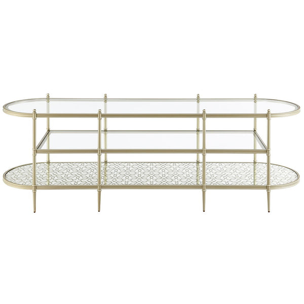 Zaba - TV Stand - Glass Top & Champagne