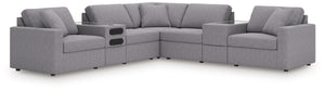 Modmax - Granite - Sectional Gray 7 Pc. Sectional With Audio And Storage Consoles