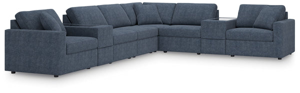 Modmax - Ink - Sectional Blue 8 Pc. Sectional With 2 Storage Consoles