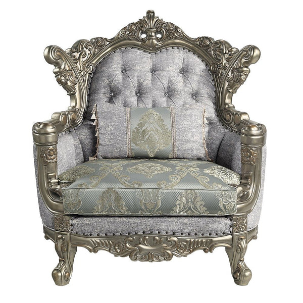 Miliani - Chair With Pillow - Fabric & Antique Bronze