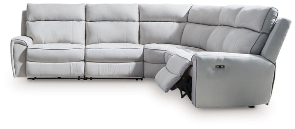 Social Pointe - Reclining Sectional Gray 5 Pc. Reclining Sectional