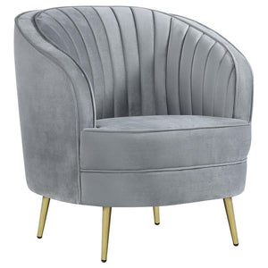 Sophia - Upholstered Channel Tufted Barrel Accent Chair Dark Gray