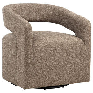 Westhill - Boucle Upholstered Swivel Accent Chair Light Brown
