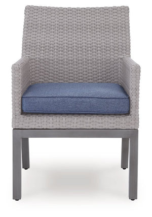 Half Moon Beach - Arm Chair With Cushion (Set of 2) - Blue / Gray