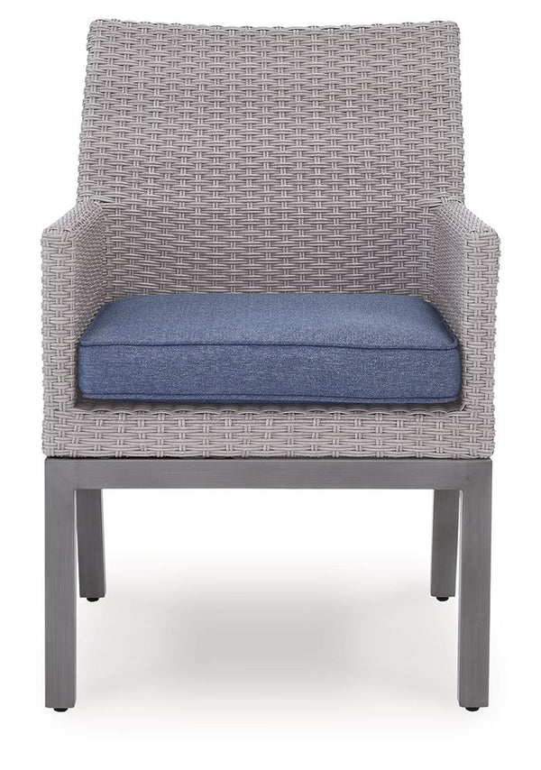 Half Moon Beach - Arm Chair With Cushion (Set of 2) - Blue / Gray