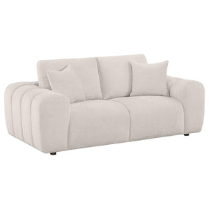 Burnett - Chenille Upholstered Wide Arm Loveseat Beige